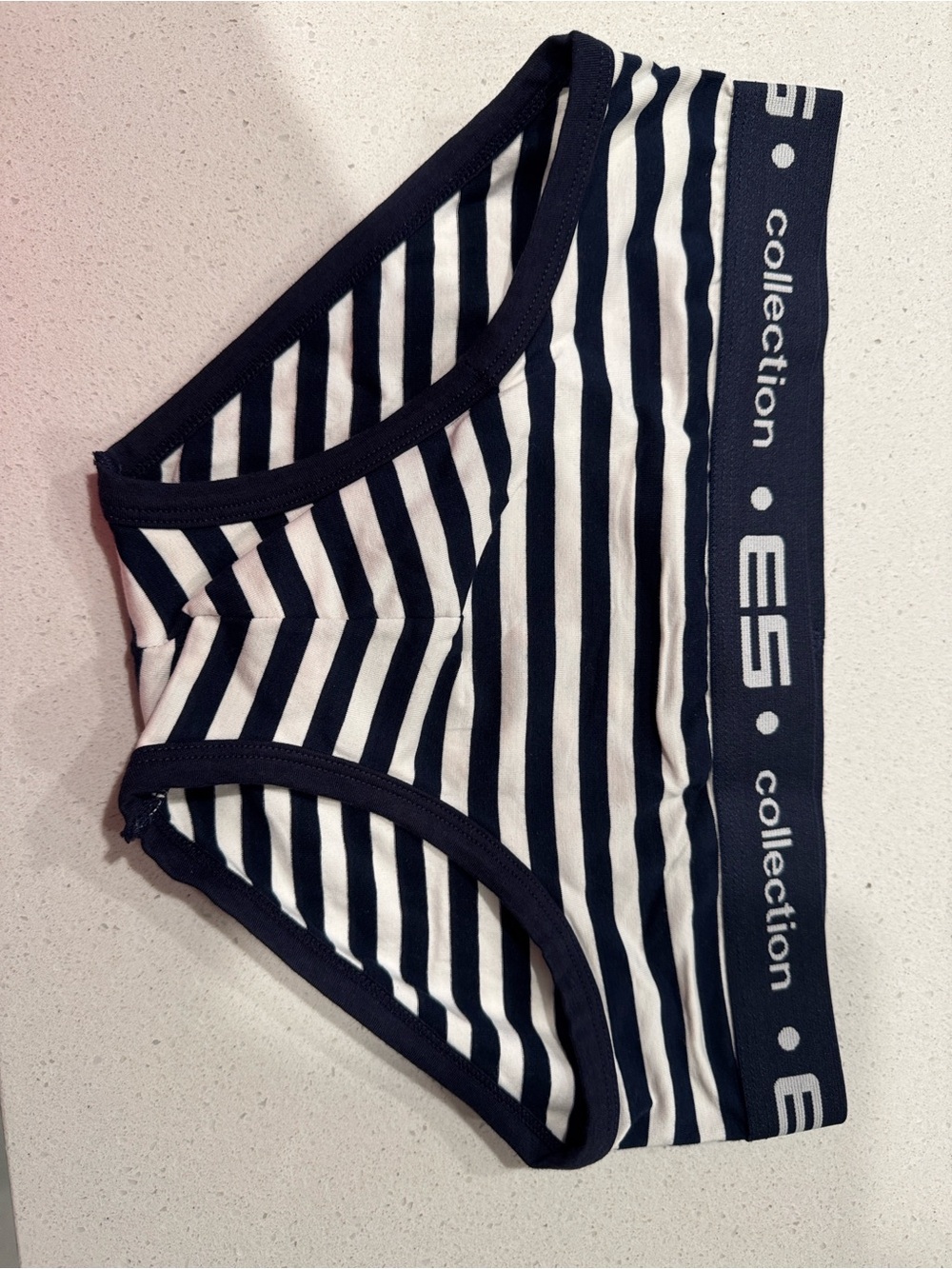 SD Collection Navy & White Striped Boxer Briefs